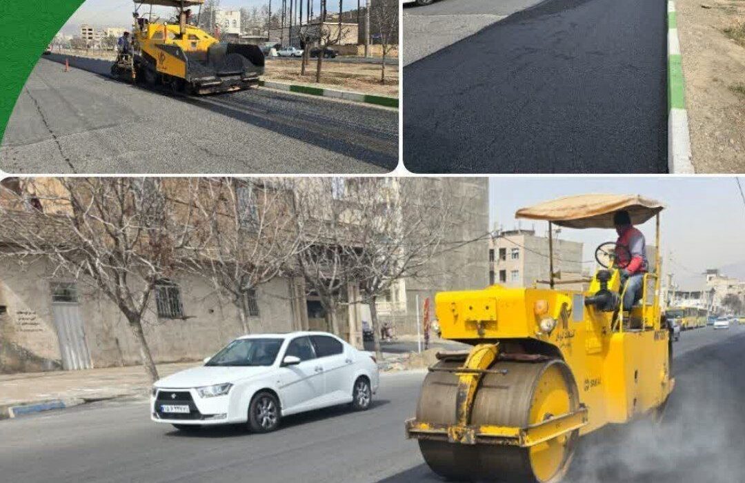 اتمام عملیات آسفالت ریزی بلوار شهید رئیسی در آستانه سال نو