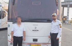 توقیف اتوبوس ۲۰ مسافره که راننده مست پشت فرمانش بود